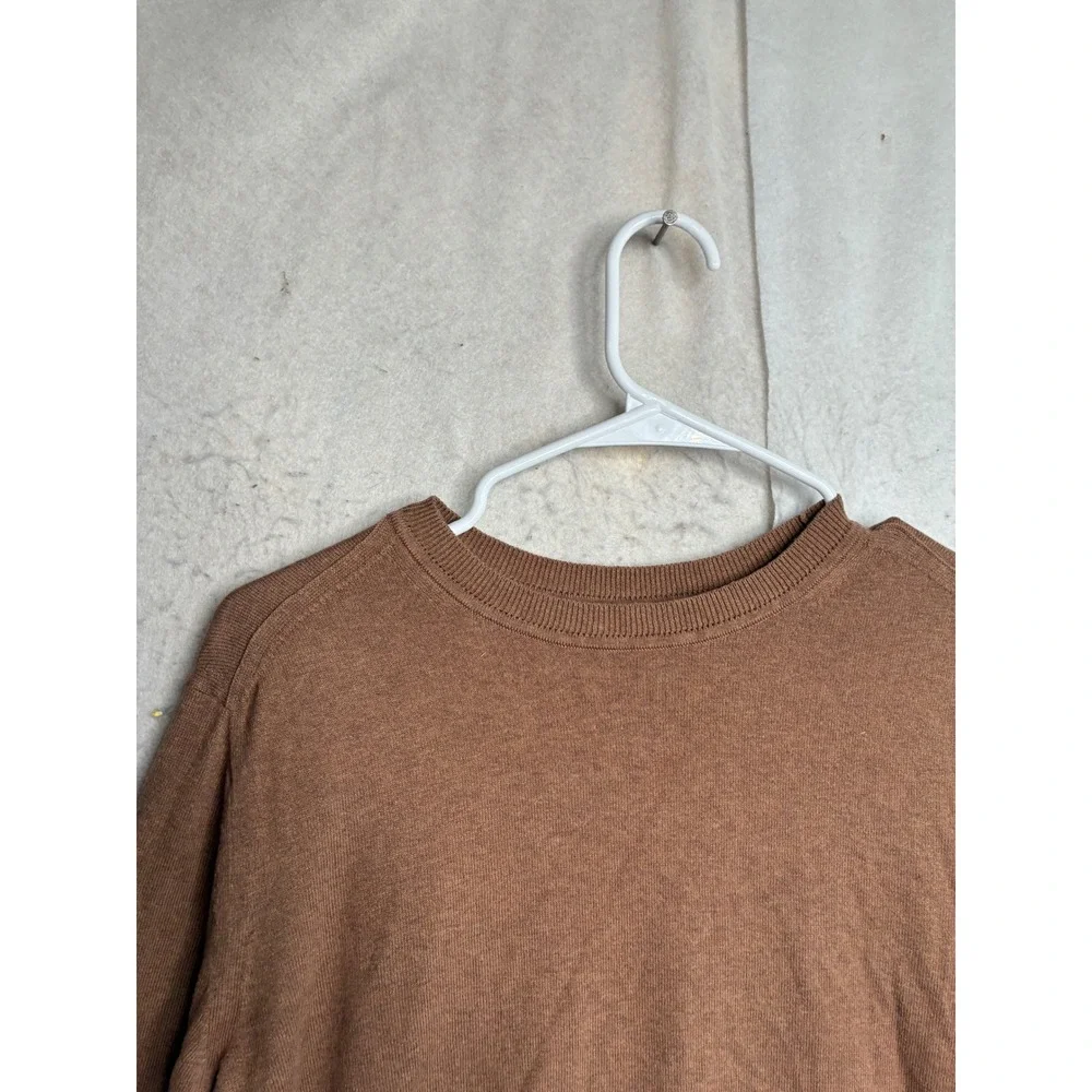 Everlane Organic Cotton Crew Neck Sweater Brown Medium Mens Knit Pullover